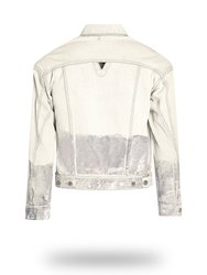 Shorter Off-White Denim Jacket with Mercury Foil