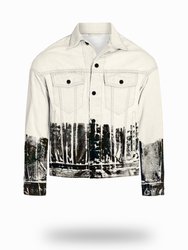 Shorter Off-White Denim Jacket with Midnight Oil Foil - Off-White Denim