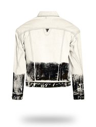 Shorter Off-White Denim Jacket with Midnight Oil Foil