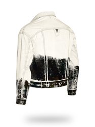 Shorter Off-White Denim Jacket with Midnight Oil Foil