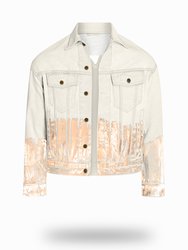 Shorter Off-White Denim Jacket with Rose Gold Foil