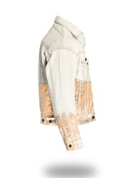 Shorter Off-White Denim Jacket with Rose Gold Foil