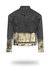 Shorter Washed Black Denim Jacket with Champagne Gold Foil