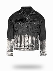 Shorter Washed Black Denim Jacket with Mercury Foil - Washed Black Denim