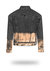 Shorter Washed Black Denim Jacket with Rose Gold Foil