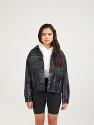 Shorter Washed Black Denim Jacket