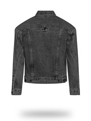 Shorter Washed Black Denim Jacket