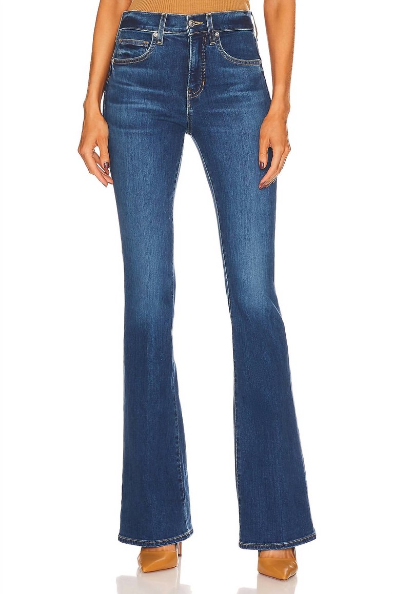 Beverly High Rise Skinny Flare Jeans In Bright Blue