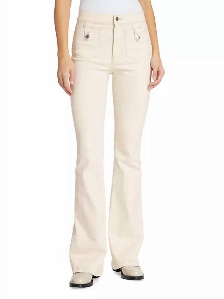 Beverly Skinny Flare Jeans In Ecru - Ecru