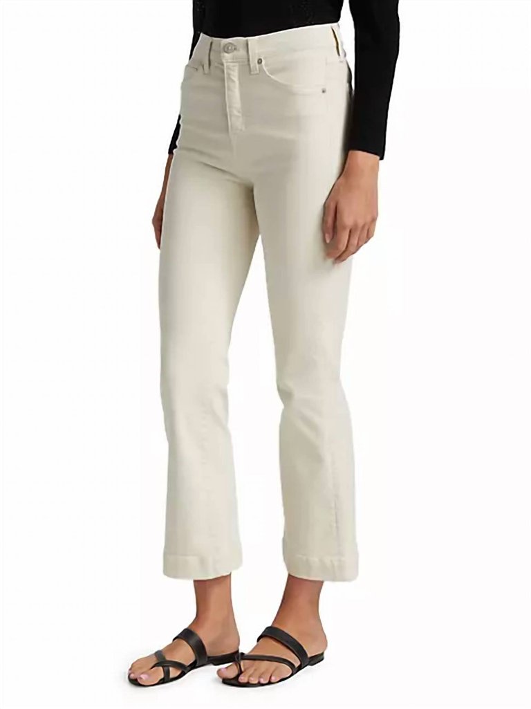 Carson High Rise Ankle Flare Jeans In White