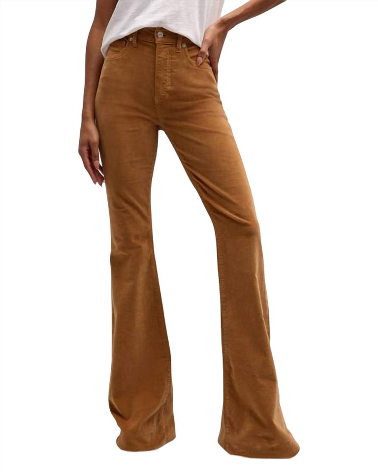 Sheridan Corduroy Bell Bottom Jean In Camel - Camel