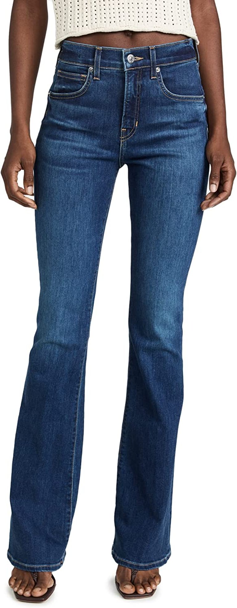 Veronica Beard Jean Women's Beverly High Rise Skinny Flare Jeans, Bright Blue - Blue