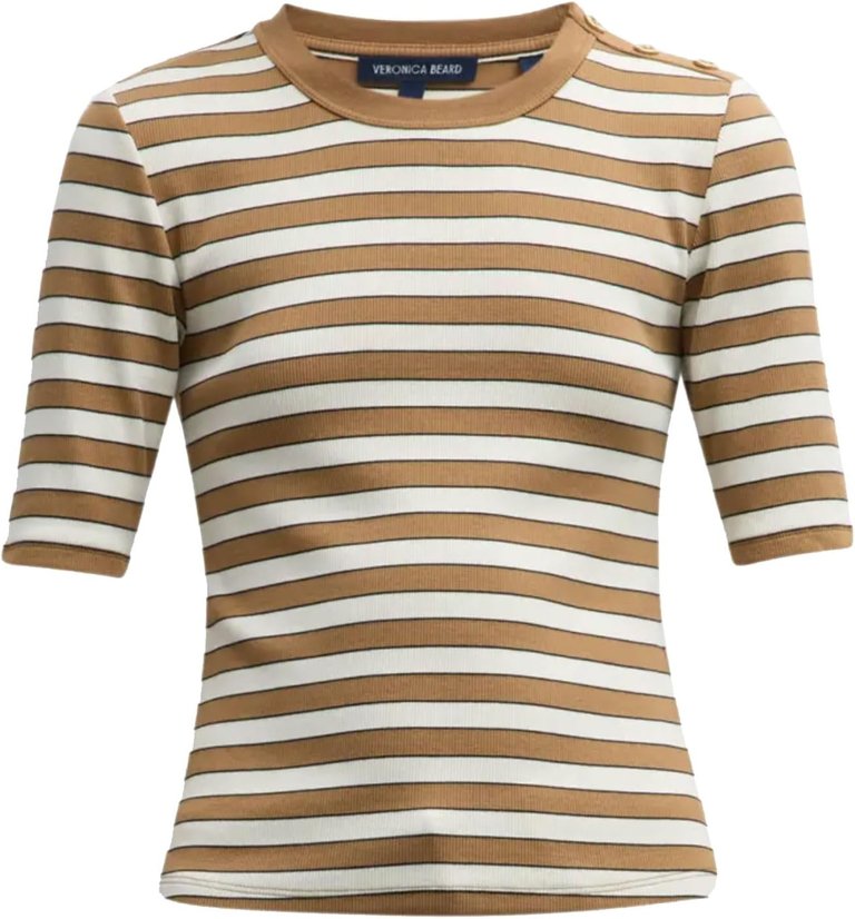 Women Crew Neck Brown Stripes Draya - Brown