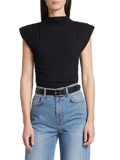 Veronica Beard Women Lossa High Neck Short Cap Sleeve Top product