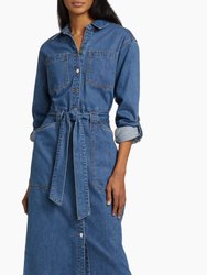 Women's Evelyn Denim Belted Midi Dress