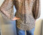 Danica Snakeskin Puff Sleeve Chiffon Wrap Blouse In Snake Print