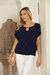 Keyhole Top In Navy - Navy