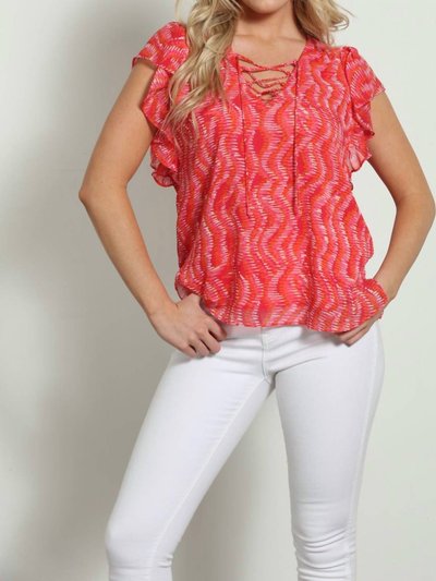 Veronica M Lace Up Ruffle Blouse product