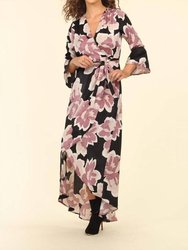 Romano Wrap Maxi Dress With Bell Sleeve