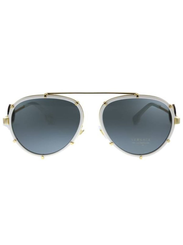 Aviator Metal Sunglasses With Grey Lens