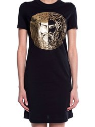 Couture Women Gold Logo T-Shirt Dress - Black