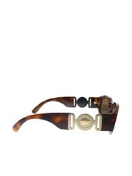 Geometric Plastic Sunglasses With Brown Lens In Havana