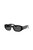 Geometric Plastic Sunglasses With Grey Lens In Black - Black