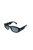 Geometric Plastic Sunglasses With Grey Lens In Black - Black