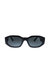 Geometric Plastic Sunglasses With Grey Lens In Black