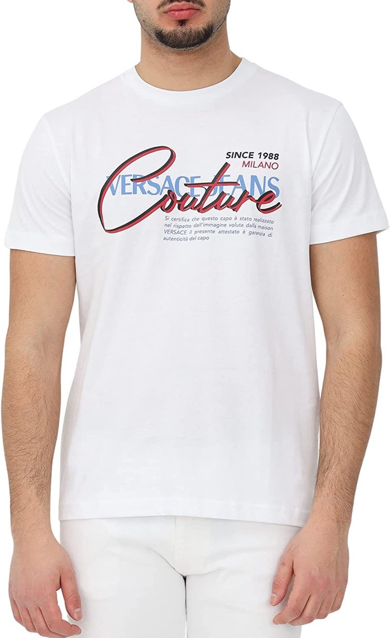 Couture Cotton Printed Legacy Logo White T-Shirt White - White