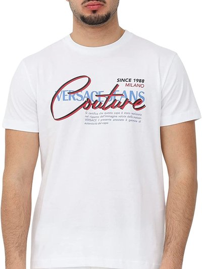 Versace Jeans Couture Cotton Printed Legacy Logo White T-Shirt White product