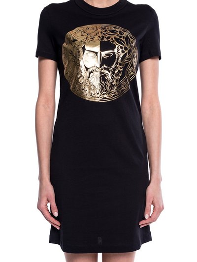 Versace Jeans Couture Women's Black Gold Logo Short Sleeve T-Shirt Dress product