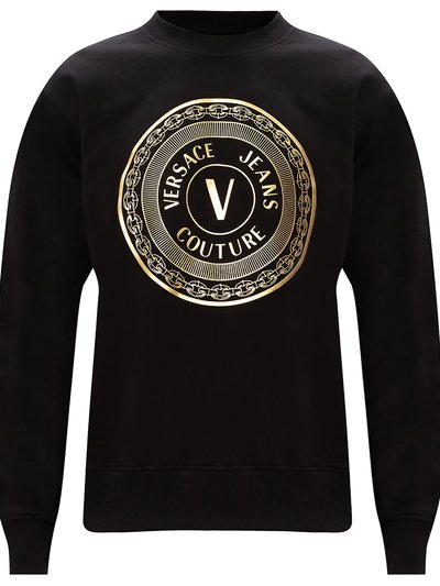 Versace Jeans Men's Black Gold Logo Cotton Sweater product