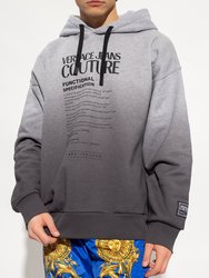 Men's Grey Ombre Logo Hooded Sweatshirt - Grey