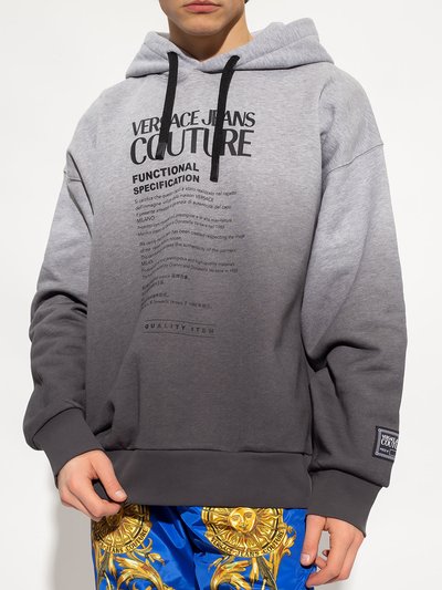 Versace Jeans Men's Grey Ombre Logo Hooded Sweatshirt product