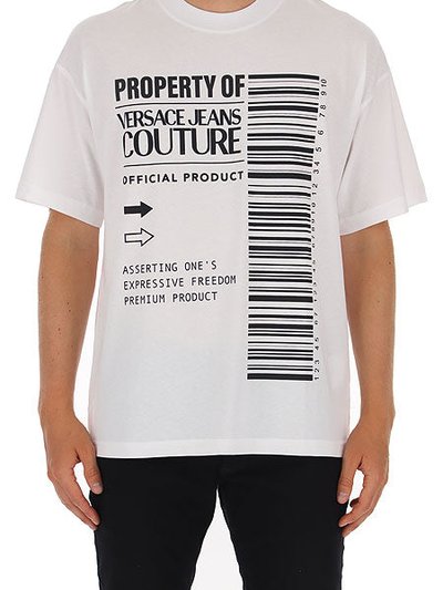 Versace Jeans Men's White Arrow Logo Short Sleeve Crew Neck T-Shirt product