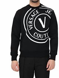 Men Crew Neck Long Sleeve Pullover Sweatshirt - Black