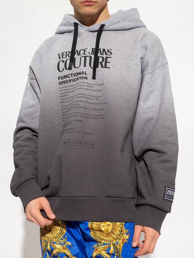 Versace Men Logo Hooded Pullover Sweatshirt - Ombre Grey product