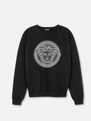 Men Medusa Baroque Pullover Sweatshirt - Black