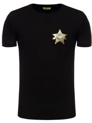 Men'S Gold Star Logo Short Sleeve Crew Neck T-Shirt