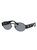 Oval Metal Sunglasses With Grey Lens - Black