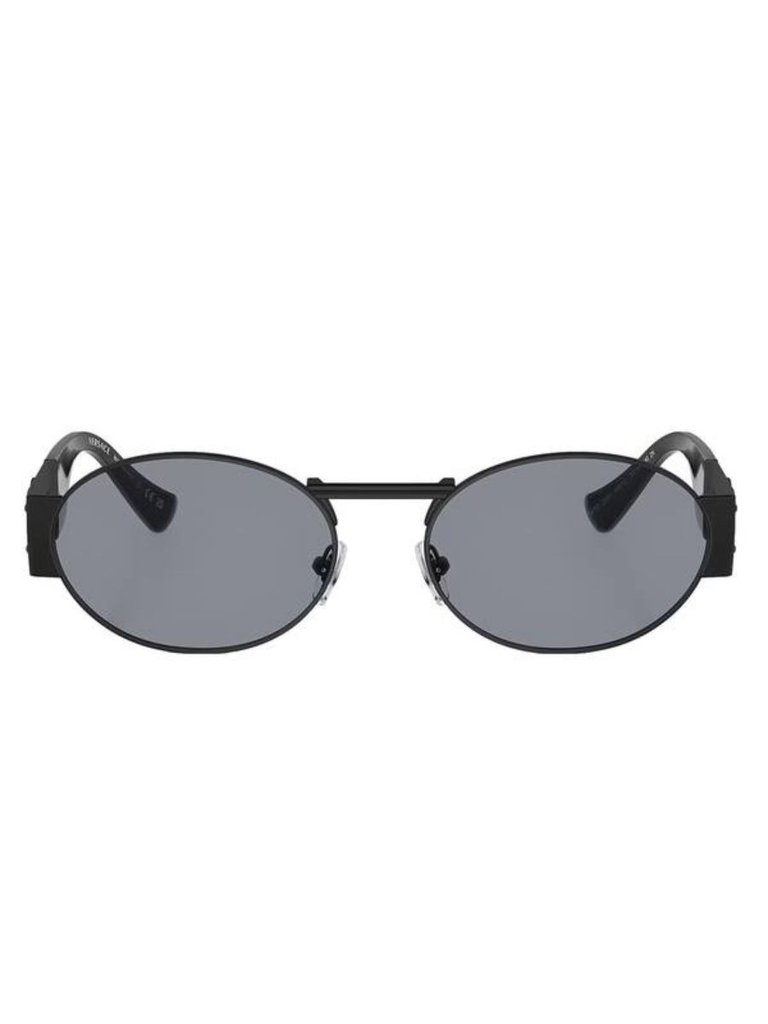 Oval Metal Sunglasses With Grey Lens