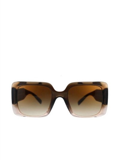 Versace Rectangle Plastic Sunglasses With Brown Gradient Lens In Brown product