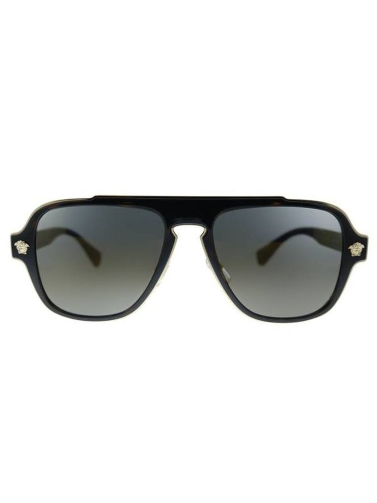 Square Plastic Sunglasses With Grey Mirror Lens