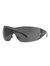 Wrap Plastic Sunglasses With Grey Lens - Gunmetal