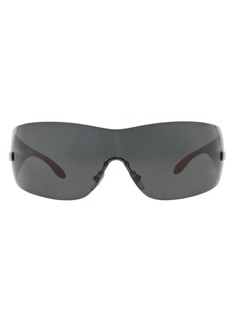 Wrap Plastic Sunglasses With Grey Lens