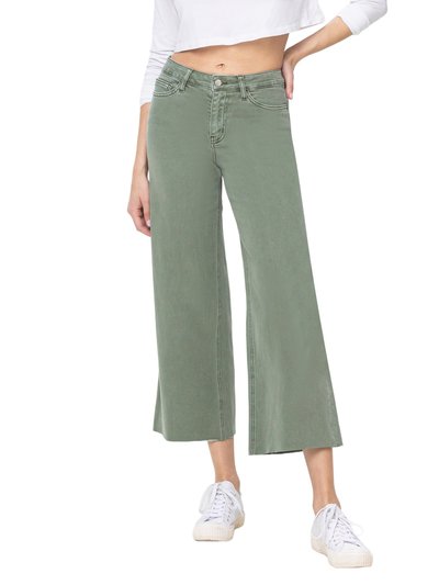 Vervet Denim Army Green - High Rise Crop Wide Leg Jeans product