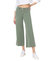 Army Green - High Rise Crop Wide Leg Jeans - Army Green
