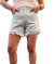 High Rise Distressed Mom Shorts In Light Wash - Light Wash