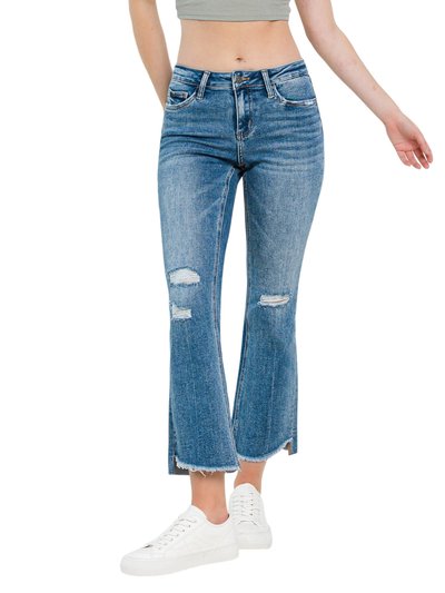 Vervet Denim Straightforward - Mid Rise Uneven Hem Ankle Kick Flare Jeans product